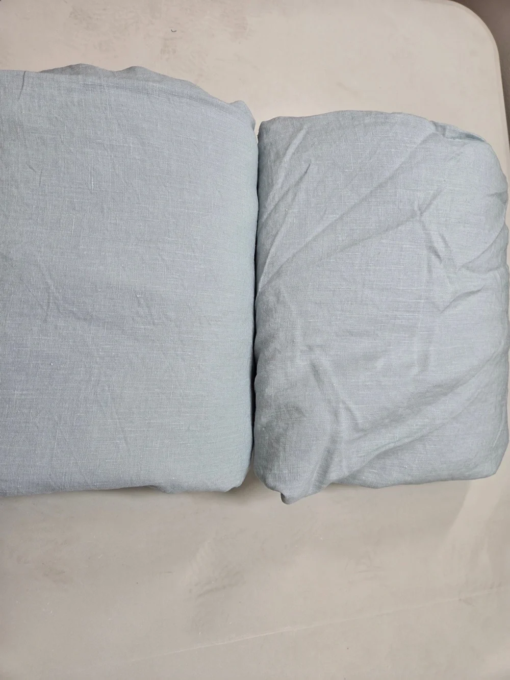 QUINCE Set Of 2 48x96 European Linen True Blackout Curtains Light Blue 9096